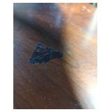 American Signature Side Table with Decorative Inlay, used/has cosmetic damage, as is, great project piece- heavy wood!