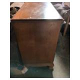 Solid Maple Wood Dresser with Louvered Drawers, 55 x 19.5 x 34 inches tall. Used, as is, see images for damage.