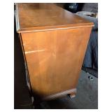 Solid Maple Wood Dresser with Louvered Drawers, 55 x 19.5 x 34 inches tall. Used, as is, see images for damage.