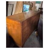 Solid Maple Wood Dresser with Louvered Drawers, 55 x 19.5 x 34 inches tall. Used, as is, see images for damage.