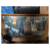 Wood Mirror, 30 x 48 inches long. Used, no sign of damage, matches dresser. As is.