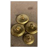 RC50 vintage Police uniform buttons set of 4 - 5/8 inch (1) 7/8 inch (3)