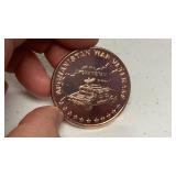 1 oz 999 fine copper round Afghanistan War Veterans design