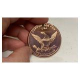 1 oz 999 fine copper round Afghanistan War Veterans design