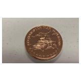1 oz 999 fine copper round Afghanistan War Veterans design