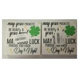 HTBIG Funny St Patricks Day Shamrock Decor Desk Decor Wooden Box Sign St Patricks Day Decorations Irish Blessing Wood Block Sign for Home Office Shelf Table Decoration May Your Pockets Be Heavy *lot o
