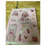 10Pcs DIY Cartoon Girl Stickers for Kids Girls, 4.9âx6.7 Vinyl Waterproof Cute Anime Pretty Girls Stickers, Kawaii Beautiful Girl Decals for Laptop Hydroflask Scrapbooking Journaling