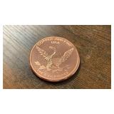 1 oz 999 Fine Copper Round Bison design