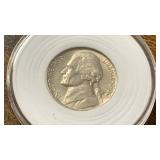 1960 Jefferson Nickel with Monticello Reverse 5 cents coin BU Brilliant Uncirculated