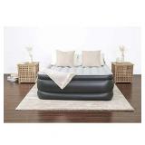 SleepLux Durable Inflatable Air Mattress with Built-in Pump  Pillow and USB Charger Queen 22