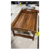 Large Folding Bed Tray Table, 22 x 14 Acacia Wood Breakfast Tray, Food Serving Tray with Legs for Eating in Bed