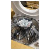 20\" Caged Farmhouse Flush Mount Ceiling Fan with Light and Remote Control Bladeless Low Profile Ceiling Fans with Lights Enclosed Vintage Fan 6 Speed Reversible for Kitchen, Bedroom - Retail: $0