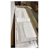 63\" Buffet Cabinet with 4 Barn Doors & 2 Drawers, Farmhouse Sideboard Storage Cabinet with Adjustable Shelves, Coffee Bar Table Console Cabinet for Kitchen, Dining Room, Living Room,White - Retail: $