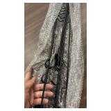 Portable Foldable Pet Gate for Front Doors - Durable Retractable Dog Fence with Easy Setup for Puppy Training Enhancing Home Safety and Security with Bone Style Design- Black - Retail: $0