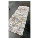 Ileading Runner Rug Carpet Runners Kitchen Floor Mat Beige&Orange 2x10ft for Hallway for Entryway for Bedroom for Laundry for Living Room - Retail: $0