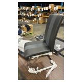 HomeRoots Set of Four Gray and Silver Upholstered Faux Leather Dining Side Chairs (missing hardware) - Retail: $0