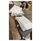 HomeRoots Set of Four Gray and Silver Upholstered Faux Leather Dining Side Chairs (missing hardware) - Retail: $0