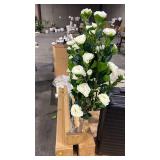 3FT Artificial Camellia Tree, 2 Pack Fake Camellia Tree Artificial Tree, Faux Floral Plants in Cement Pot, Greenery Potted Plant for Indoor Outdoor Home Office Porch Decor (White) - Retail: $0