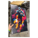 3Pcs American Football Wall Art Graffiti Cool Sport Themed Picture Watercolour Color Splash Ink Rugby Gaming Canvas Poster Print Artwork for Boys Room Teen Kids Playroom Wall Decor 16x24in Unframed - 