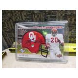 2010 NCAA Sweet Spot Billy Sims Oklahoma Signed Mini Helmet Card