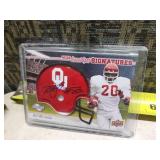 2010 NCAA Sweet Spot Billy Sims Oklahoma Signed Mini Helmet Card