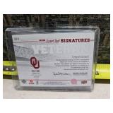 2010 NCAA Sweet Spot Billy Sims Oklahoma Signed Mini Helmet Card