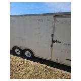 Pace 8x20ft Dual Axle Enclosed Cargo Trailer - Pulls Straight, but needs some TLC. Sold with Oklahoma Bill of Sale.