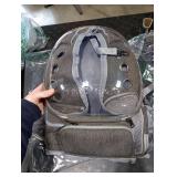 Cat Backpack Carrier, Breathable Cat Bubble Backpack Large Space Cat Carrier Backpack for Kitty Small Dog, Foldable Airline Approved Cats Backpack, Transparent Pet Travel Backpack Up to 20 lbs (Grey)