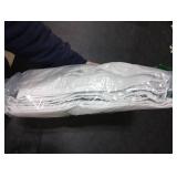 Bright White Heat Blocking Textured Pinch Pleated Cafe Short Curtains 45 Inch Length,Blackout Drapes Flax Linen 2 Panels Set Bathroom/Basement/Kitchen Curtain for 42 Inch Small Half Window (40Wx45L)