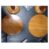 JOLLYMER Set of 2 Wood Cake Stand, Rustic Farmhouse Cupcake Stand, Wedding and Birthday Cake Pedestal Stand