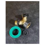 Biswing Garden Hose Splitter 2 Way, Heavy Duty Brass Connector Tap Splitter, Y Splitter 2 Valves with 2 Extra Rubber Washers