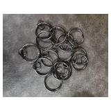 Ivilon Drapery Eyelet Curtain Rings - 2 Ring Loop for Hook Pins, Set of 14 - Black