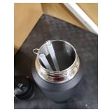 HYDROWION 32oz Stainless Steel Water Bottle(Cold for 48 Hrs, Hot for 24 Hrs),Double Wall Vacuum Insulated Water Bottle with Straw Lid, Spout Lid and Flex Cap, Fit in Any Car Cup Holder,Black