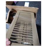 4 x 10 Floor Register Vent Covers 6-Pack, Walkable Powder-Coated Metal Vent Covers with Adjustable Airflow, Curved Safe Edges for Floor/Wall, Brown