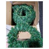 Christmas Decor Christmas Wreath 10 Inch Green Artificial Wreaths DIY Faux Plain Wreaths Front Door Green Farmhouse Cabinets Wreath Indoor Outdoor Wall Decor(Fresh)