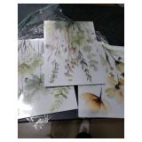 3Pcs Sage Green Botanical Canvas Wall Art Minimalist Flower Boho Floral Painting Picture Wall Decor Posters Prints Artwork For Living Room Bedroom Office Kitchen Home Decoration