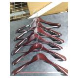 Nature Smile Luxury Mahogany Wooden Suit Hangers - 6 Pack - Wood Coat Hangers,Jacket Outerwear Shirt Hangers,Glossy Finish with Extra-Wide Shoulder, 360 Degree Swivel Hooks & Anti-Slip Bar with Screw