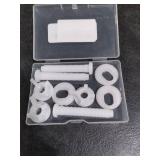 Toilet Seat Screws Replacement White Plastic Bolts Screws with Nuts for Top Mount Toilet Seat Hinges (3 Pack)