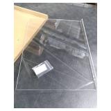 Acrylic Cutting Board with Counter Lip, Clear Cutting Boards for Countertop Protector, Non-Slip Cutting Board for Kitchen Counter, Aesthetic Kitchen Decor Gadgets House Warming Gifts(16.1x12.5)