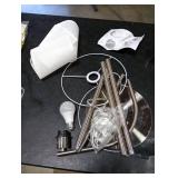 Ambimall 60 Floor Lamps with Remote Control & Bulb, Colors Temperature & Brightness Adjustable, Gray Shade & Silver Pole