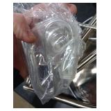 Ambimall 60 Floor Lamps with Remote Control & Bulb, Colors Temperature & Brightness Adjustable, Gray Shade & Silver Pole