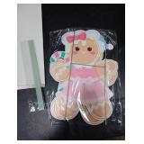 Roowest Christmas Gingerbread Decoration Outdoor 44 Inch Tall Candyland Yard Sign with Stakes Large Pink Gingerbread Lawn Sign for Holiday Decor Home Lawn Pathway Walkway Garden Patio Outdoor