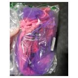 JenPen 5 Pcs Halloween Book Character Costumes for Kids Rose Red Long Sleeve Cardigan Purple Tutu Skirt Striped Tights Bow Headband Glasses Frame for Children Halloween Cosplay Dress up Outfit