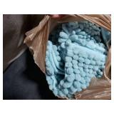 H.VERSAILTEX Extra Thick Chenille Striped Pattern Bath Rugs for Bathroom Non Slip - Soft Plush Shaggy Mats for Floor, Indoor, Entryway (Aqua Haze, 32 x 20 Plus 24 x 17 - Inches)