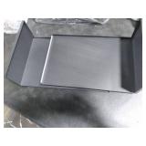 Spacrea Metal Desk Organizers and Accessories, Dual Monitor Stand Riser with Drawer and 2 Pen Holders, Desk Accessories & Workspace Desktop Organizers for Office Supplies (Black)