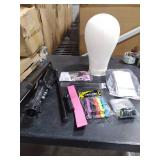 GHWMYD 22 Inch Canvas Wig Head Mannequin Head With 63in Tripod Stand, Manikin Canvas Head Set for Wigs Making Display Styling with Tripod Table Clamp Wig Caps Pins Set Hair Brush, Clips(Beige)