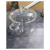 Yovexal Clear Glass Pot, 1.9L, Cooking Pot with Lid and Handle, Clear Saucepan, Resistant Borosilicate Pot, Glass Saucepan for Cooking On Stove, Stovetop Simmer Pot (64oz)