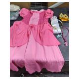 Mecamelon Pink Princess Costume for Girls Halloween Party Dress With Accessories (Pink, 7-8 Years)