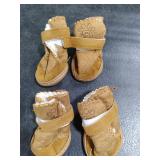 URBEST Dog Shoes with Hook Loop Closure Booties Pet Dog Chihuahua Shoes Boots, 4Pcs (3#, Brown)