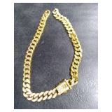 Bbmmayy Dog Chain Diamond Collar Walking Metal Chain Collar with Design Secure Buckle, Pet Collar Jewelry Accessories for Small Medium Large Dogs Cats (Gold, 10 Inch) CHAIN UNHOOKED